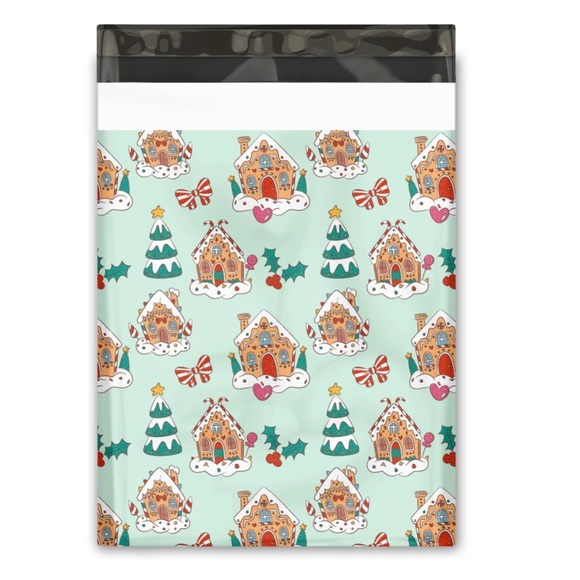 🏠 20 GINGERBREAD HOUSE Poly Mailers 10 x 13 inch - Picture 2 of 6